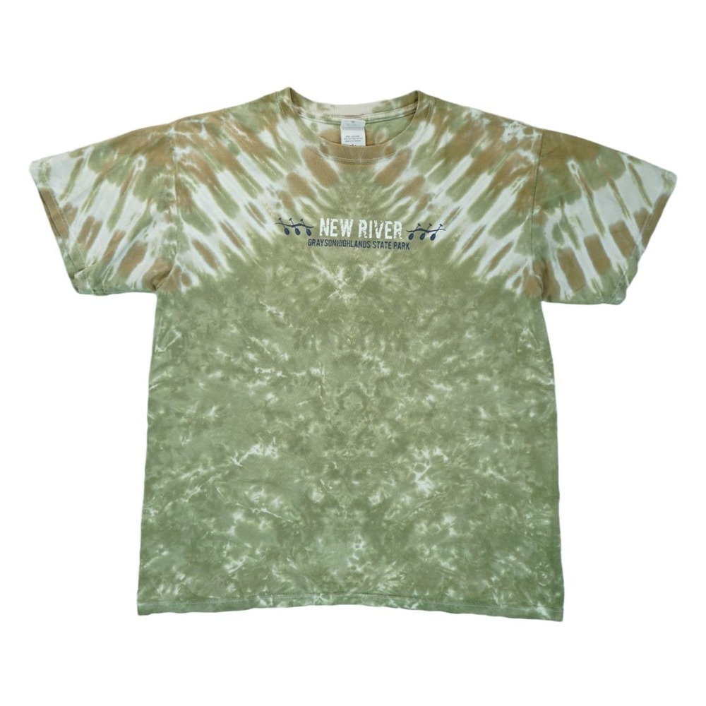 Vintage Anvil Men's TShirt New River Grayson Highlands State Park Large‎ Tye Dye
